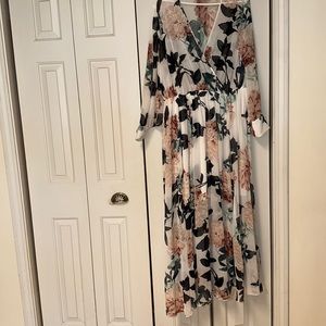 Enfocus pink Floral Chiffon dress SZ 16W